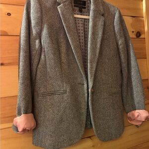 Gray Blazer with Pink Lining